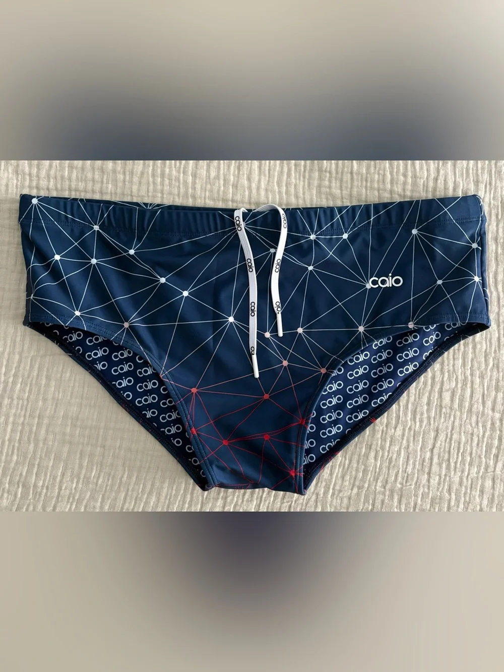 Men's Navy Geo-Print Swim Brief